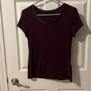 Burgundy shirt with satin trim around neck. Size S.  Great condition.